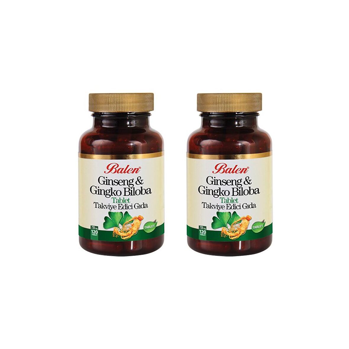 2 Adet Balen Ginseng&Ginkgo Biloba 720 mg 120 Kapsül