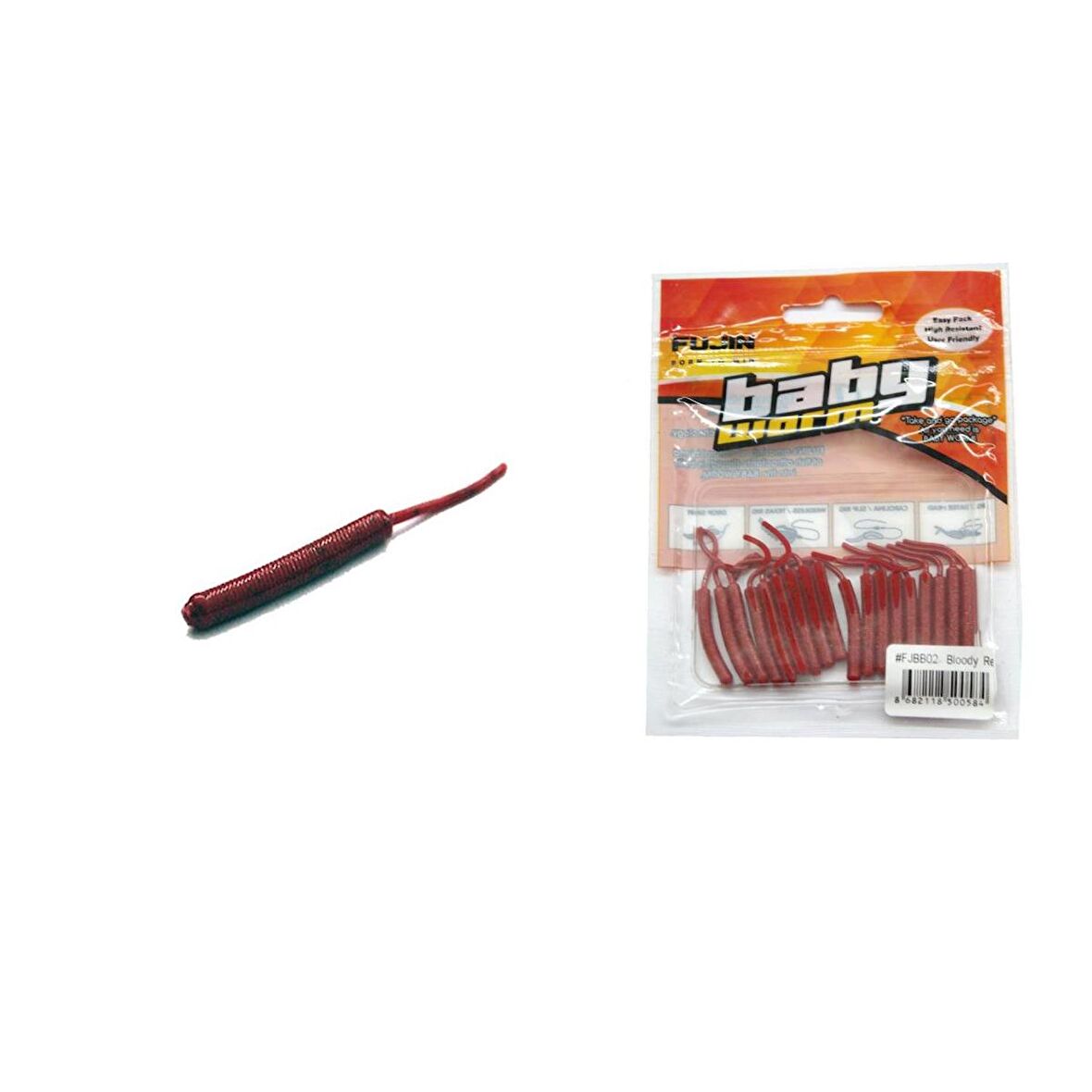 Fujin Baby Worm 5.2 cm Floating LRF Silikonu Bloody Red