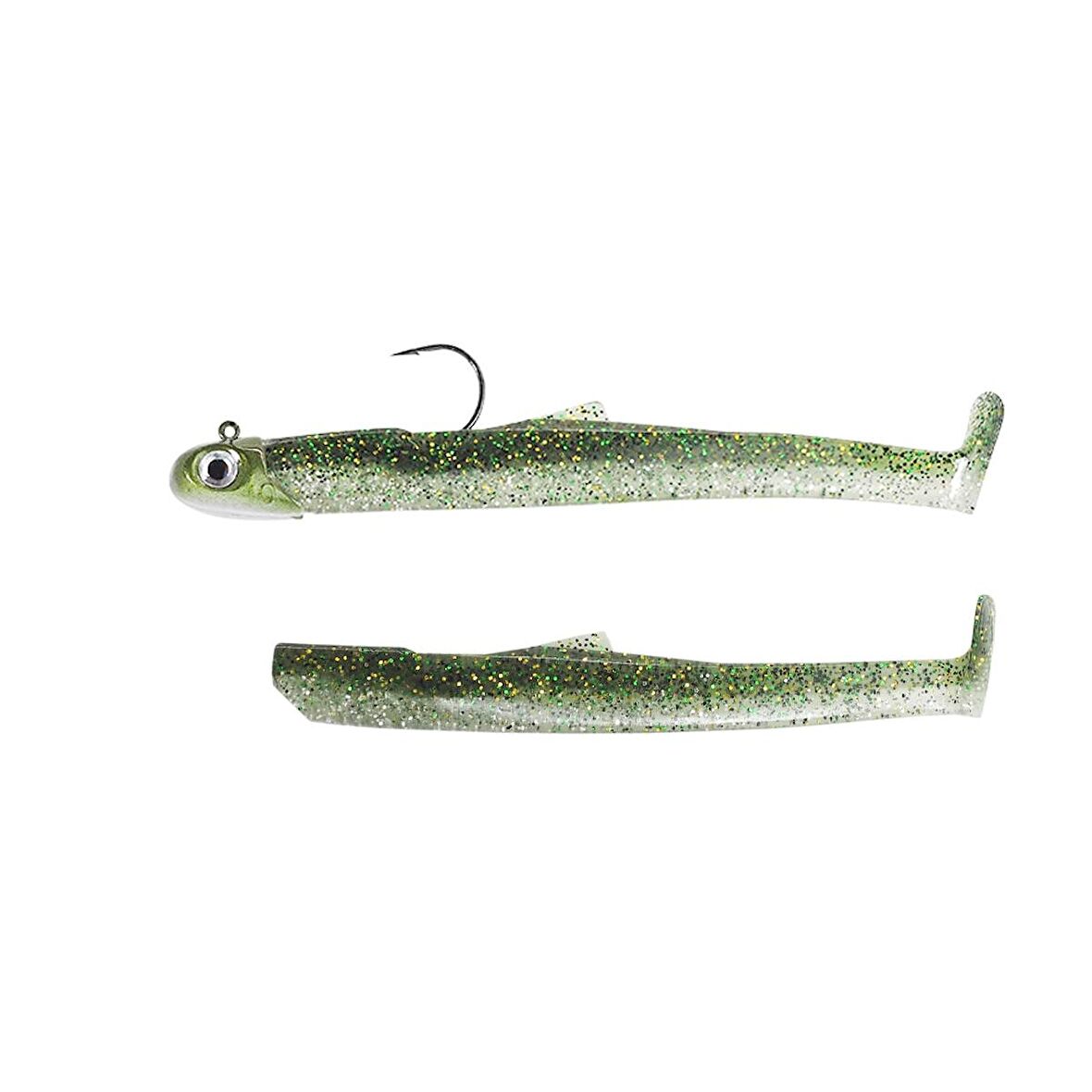 Fiiish Mud Digger MD65 / MD1452 Combo Medium 4gr Ghost Minnow-Kaki Head Silikon Yem