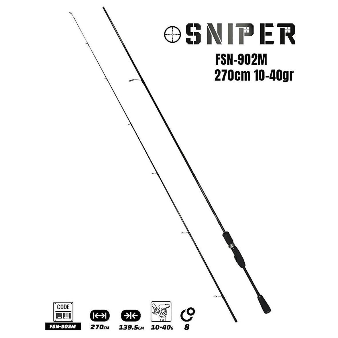 Fujin Sniper FSN-902M 270cm 10-40gr Spin Olta Kamışı