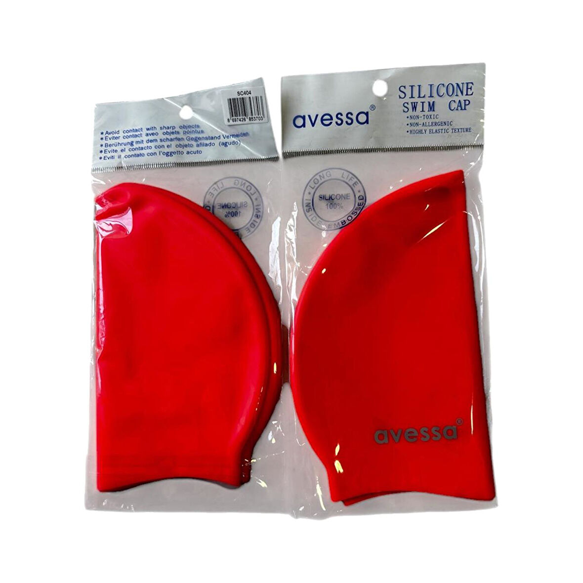 Avessa Slicone Swim Cap  SC404 Açık Kırmızı