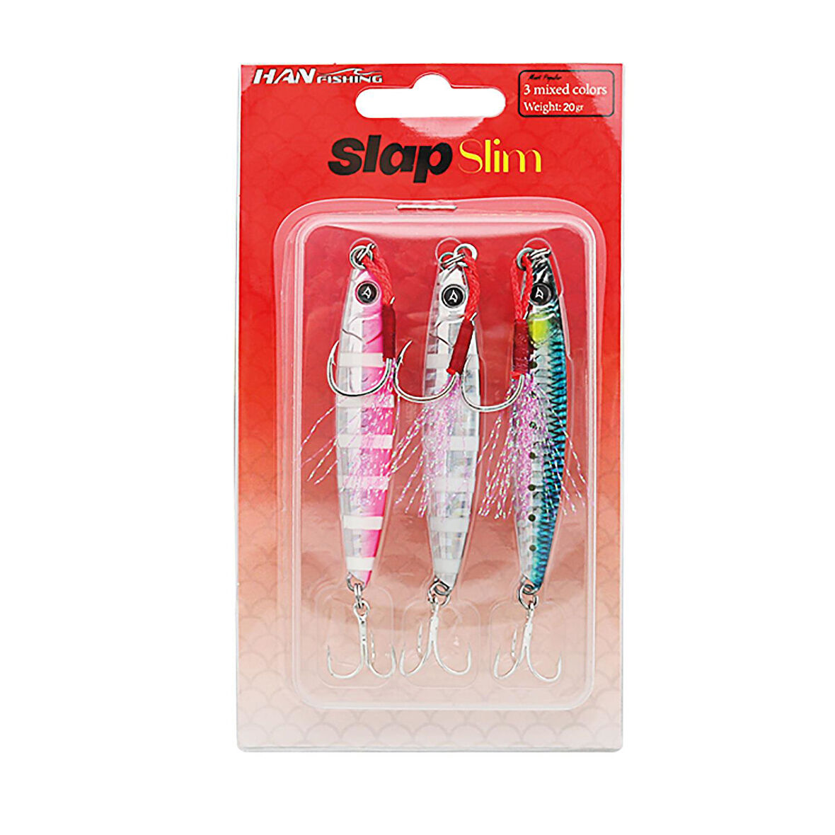 HanFish Slap Jigs Slim Zebra Mix 15gr Metal Jig Yem