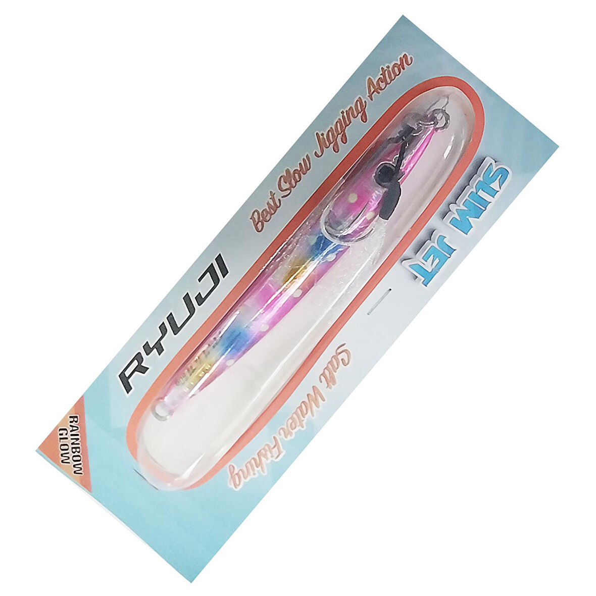 Ryuji Slim Jet 8cm 20gr Metal Jig Yem Rainbow Glow