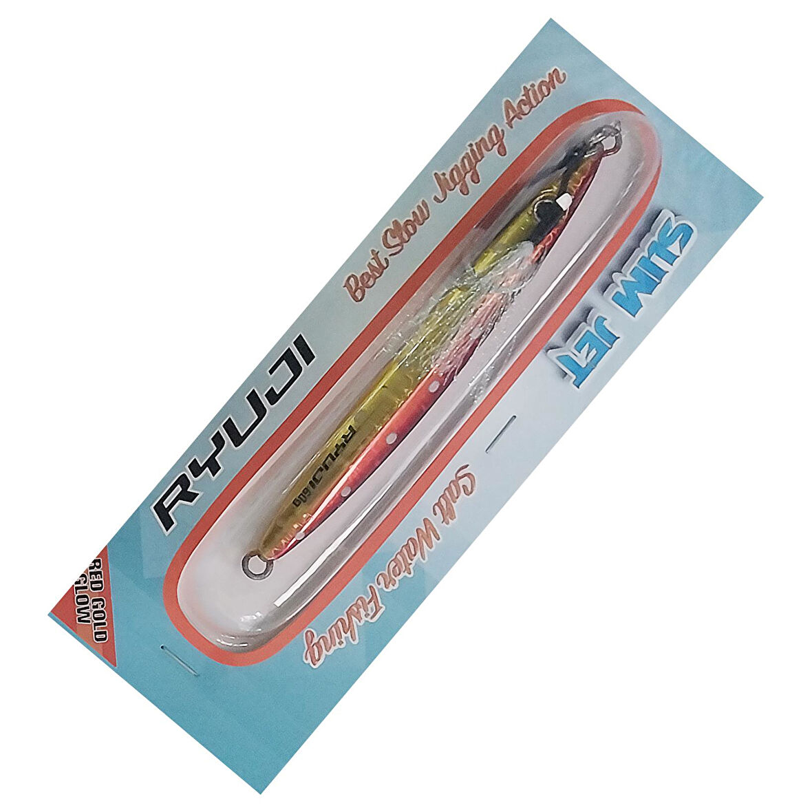 Ryuji Slim Jet 11.5cm 60gr Metal Jig Yem Red Gold Glow