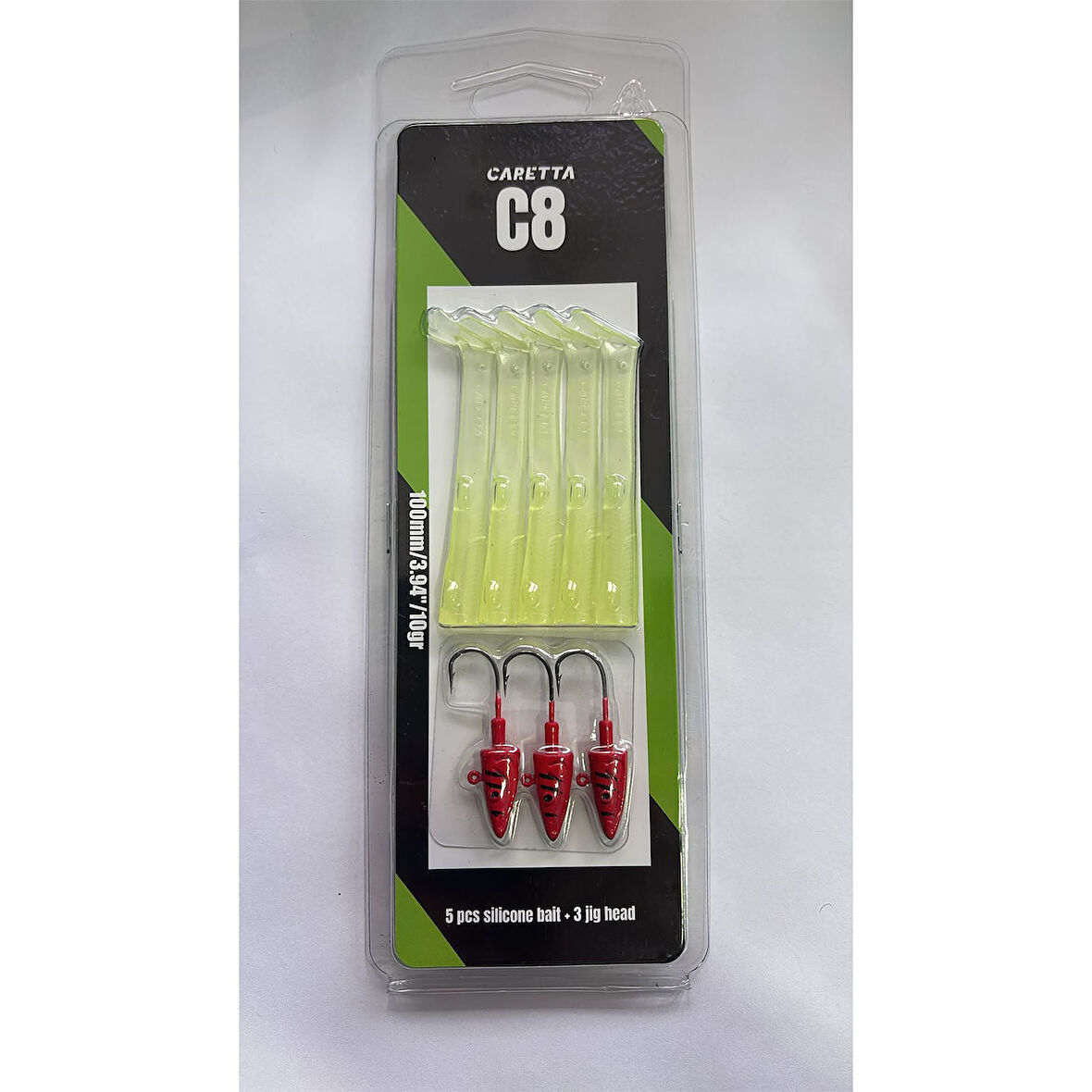 Caretta C8 10cm 10gr 5+3 Silikon Yem Glow