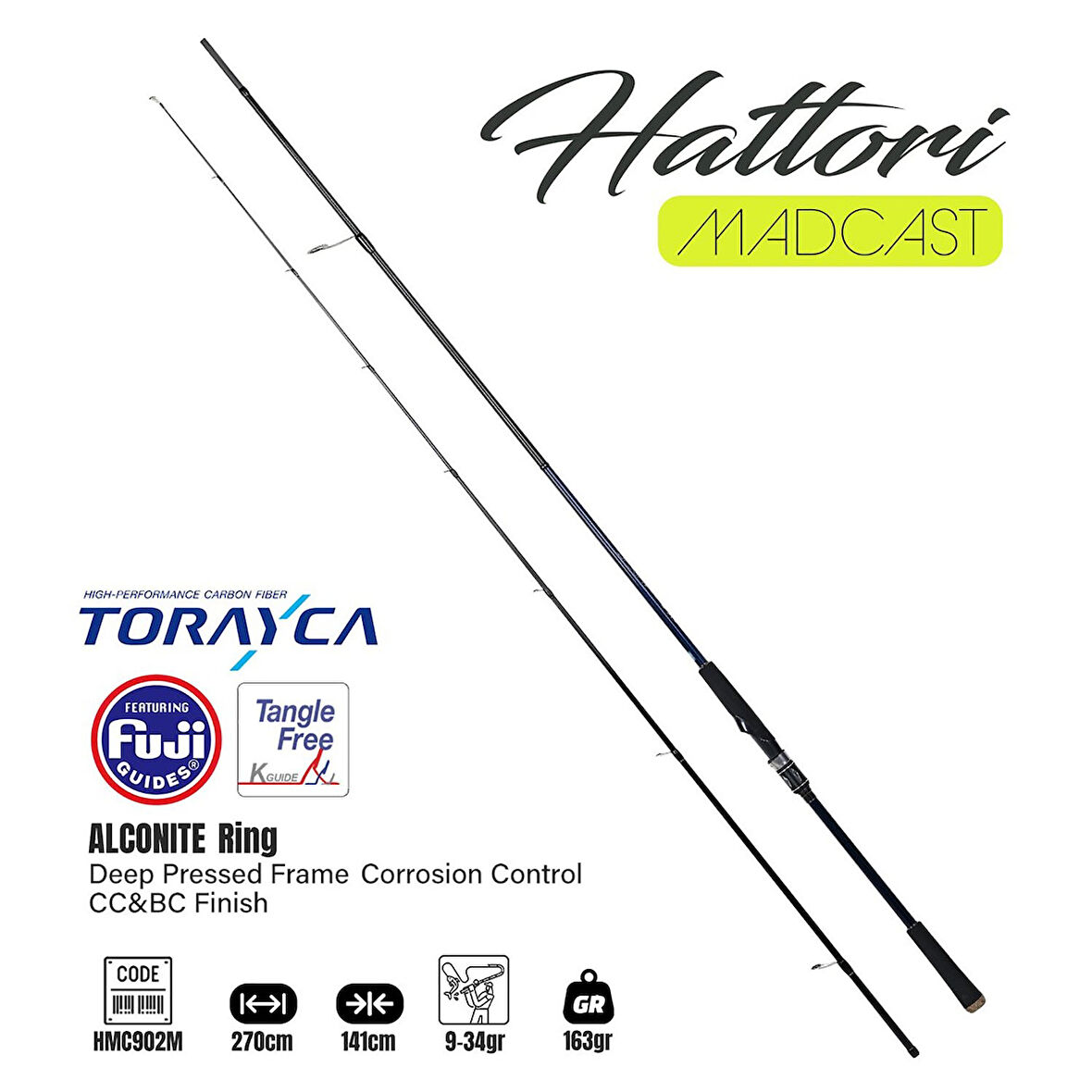 Fujin Hattori Madcast 270cm 9-34gr Spin Olta Kamışı