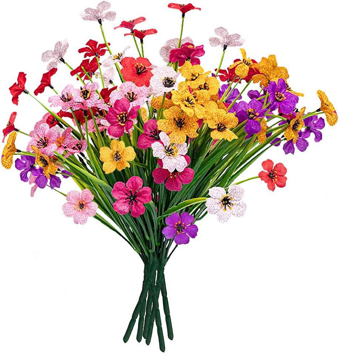 6lı Set Yapay Çiçek Sazlı Mine Karışık Renk 5 Dallı 33cm