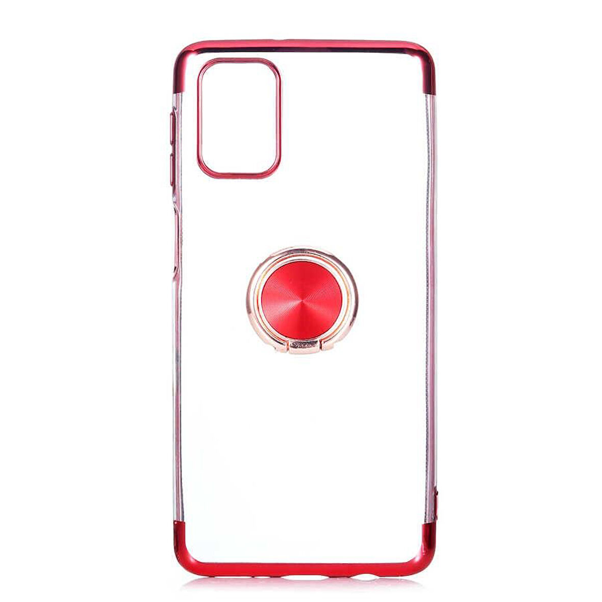 Galaxy M51 Kılıf Kenarları Renkli Yüzüklü Manyetik Silikon