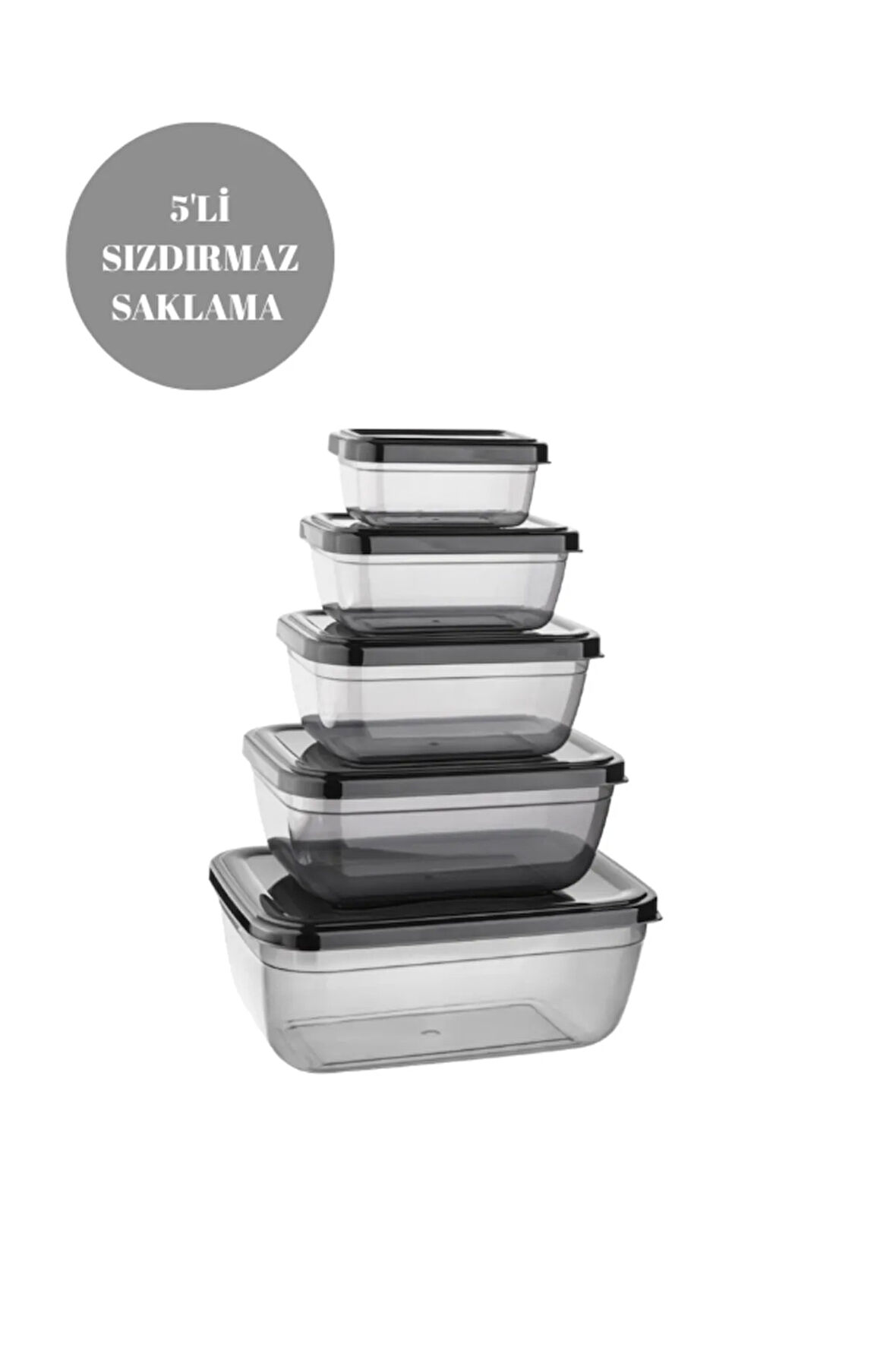 Sızdırmaz Saklama Kutusu 5'li Saklama Kabı 400-800-1400-2300-4000 ML