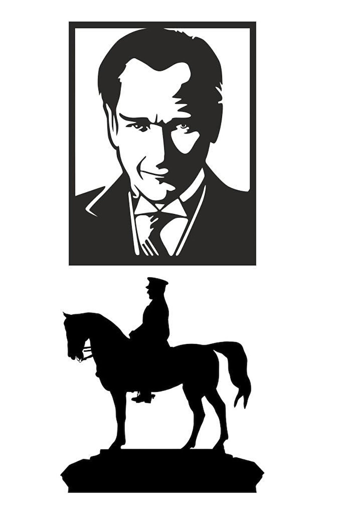 Atatürk Duvar Tablosu 2 ADET Mustafa Kemal Atatürk  Dekoratif Obje