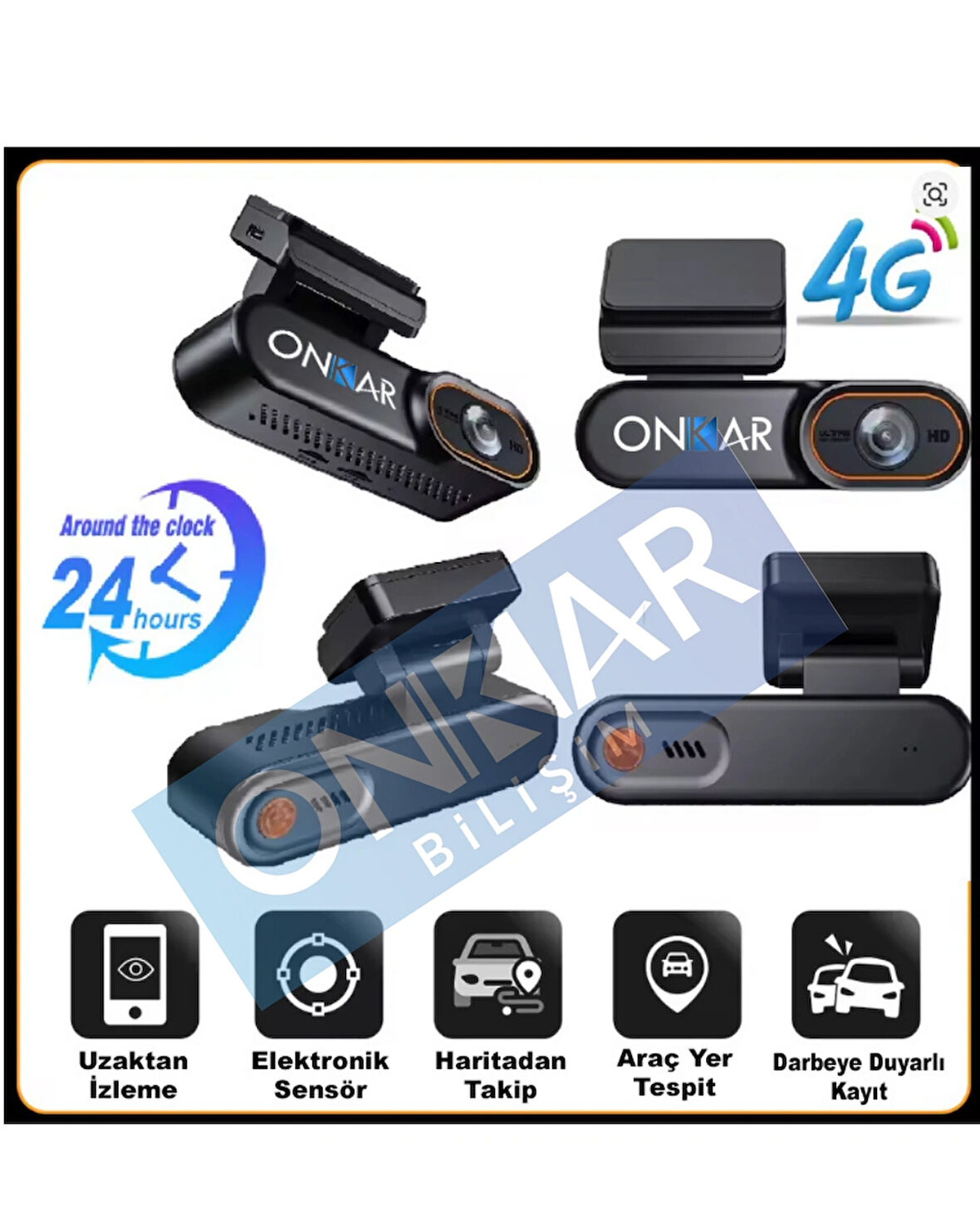 3MP 1080P Sim Kartlı GPS Uydudan Takipli Canlı İzlemeli Araç Kamerası