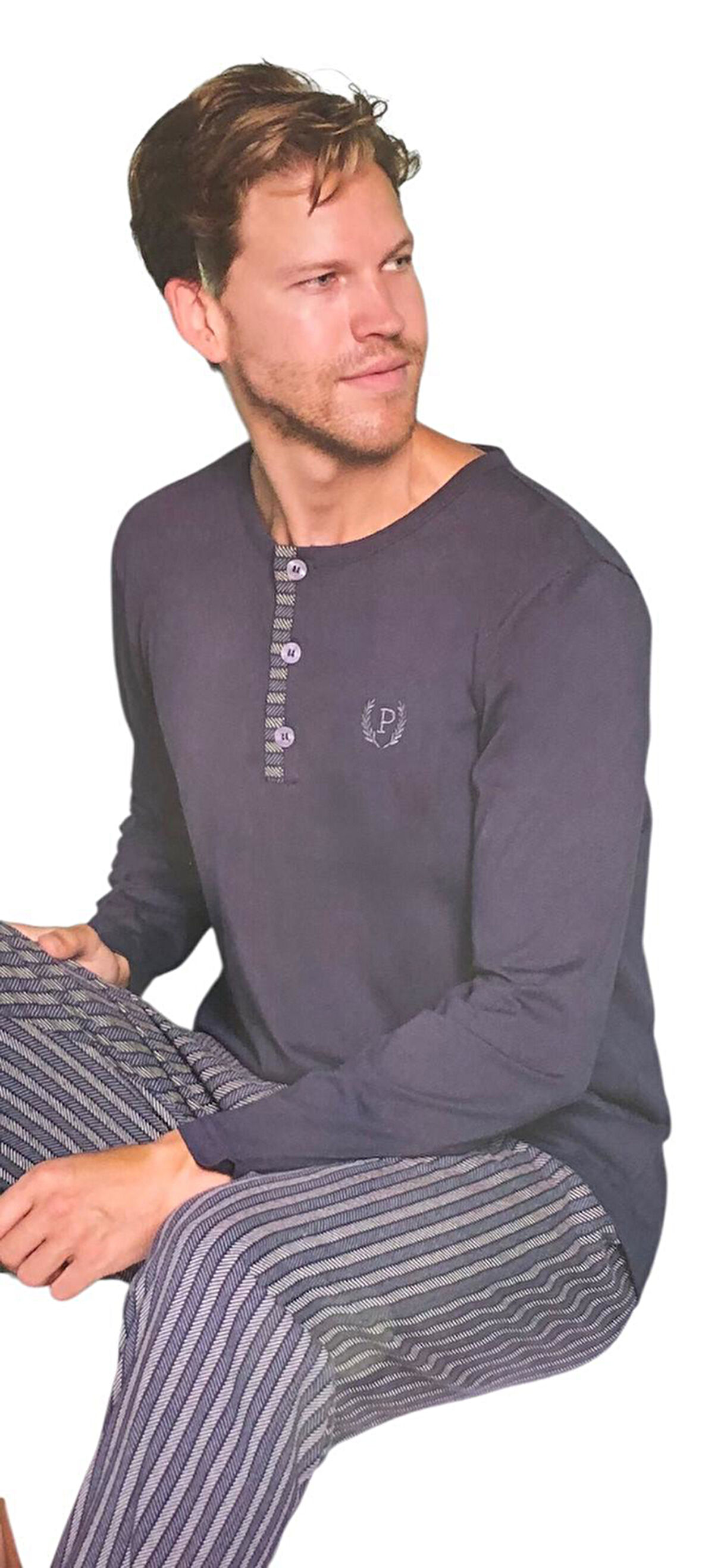 Pijadore Erkek %100 Pamuk Süprem Mevsimlik Uzun Kollu Pijama Takımı 1934