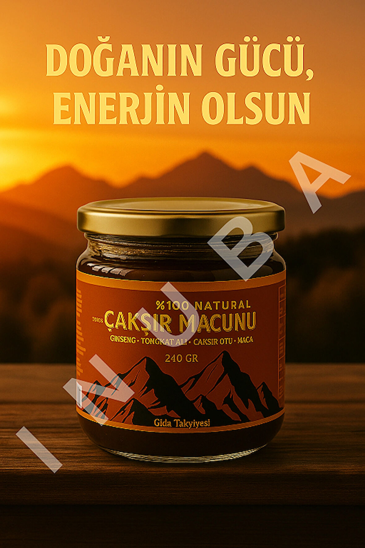 Çakşır %100 Natural Ginseng Macunu Tongkat Ali, Çakşır​ Otu​ Bal Bitkisel Karışım Kuvvet Macun 240 gr