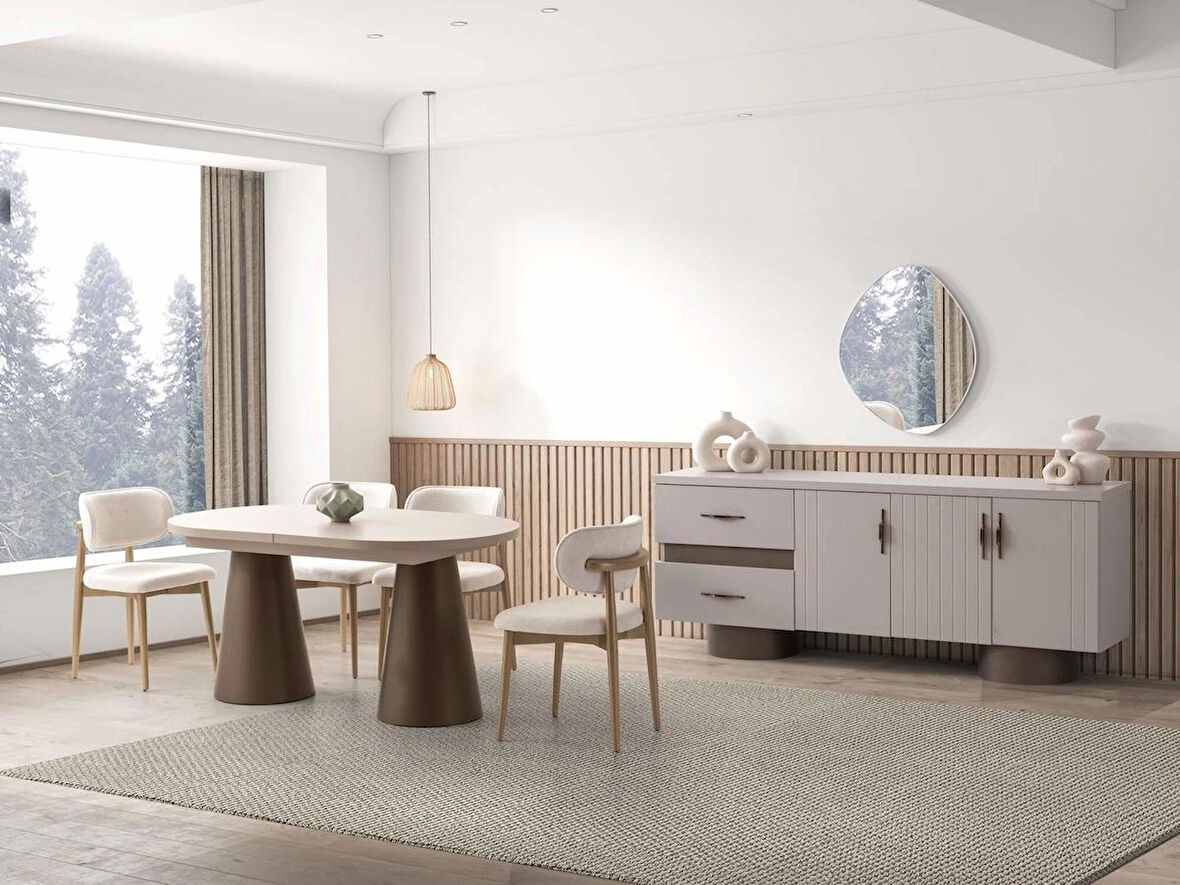 Utah Yemek Odası Takımı %100 MDF | Ücretsiz Teslimat ve Kurulum