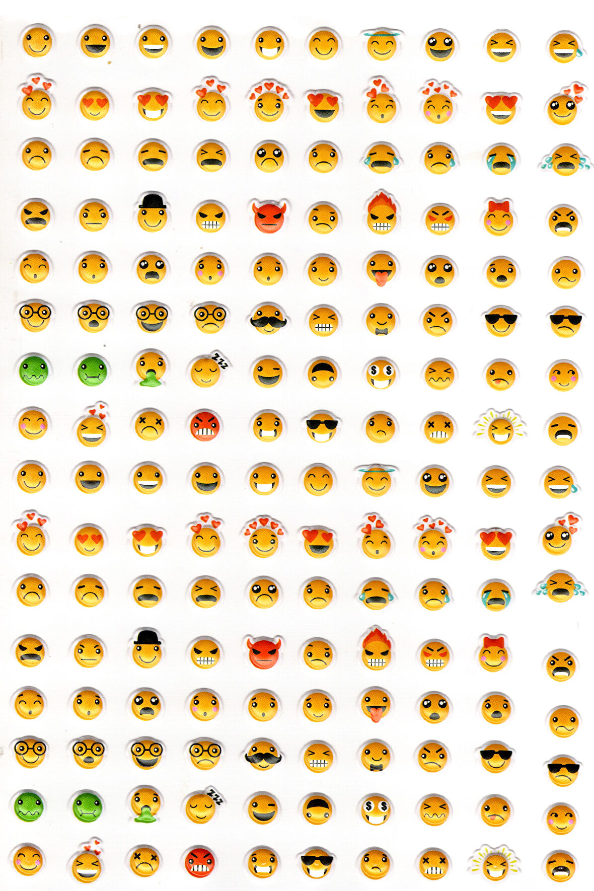 Sticker Kabartmalı A4 Boyutunda Stiker Defter, Planlayıcı Etiket-(lim514) - Minik Emojiler