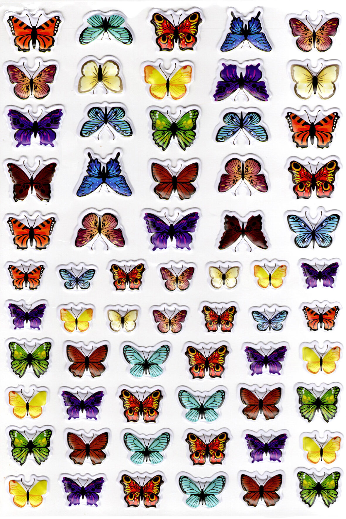 Sticker Kabartmalı A4 Boyutunda Stiker Defter, Planlayıcı Etiket-(lim542) - Renkli Kelebek