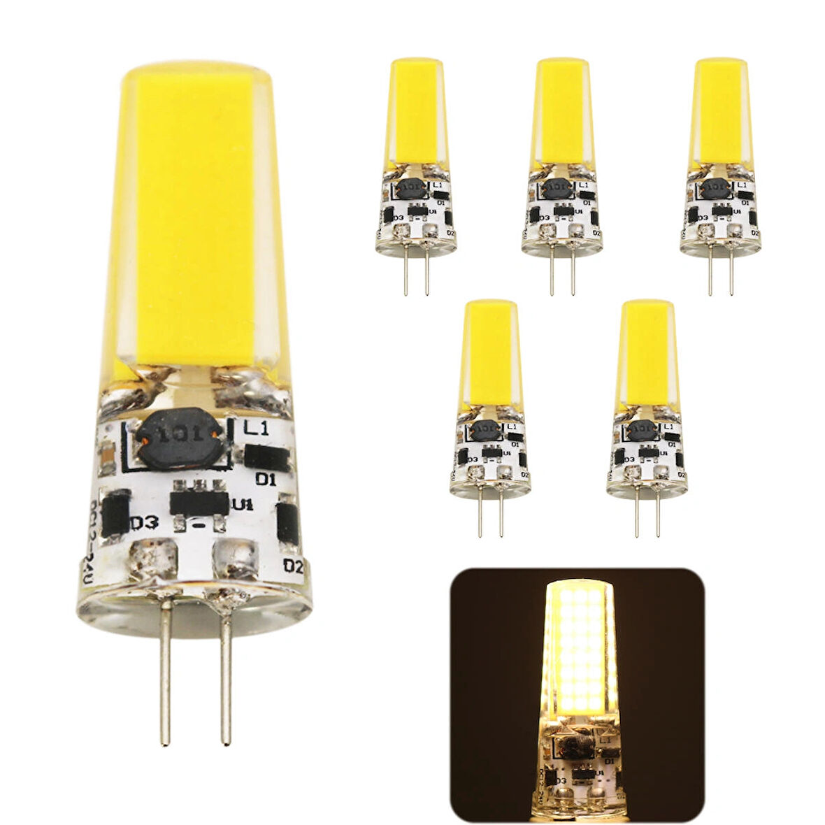 5 ADET 12 VOLT G4 LED AMPÜL 9 WATT ( BEYAZ IŞIK )