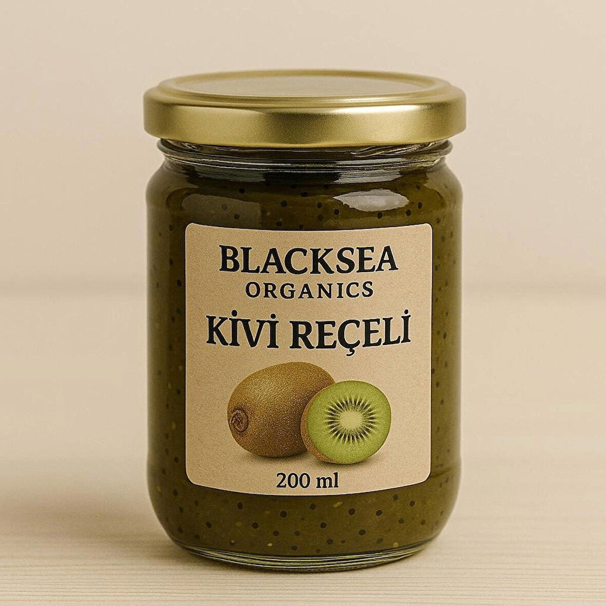 Doğal Kivi Reçeli 200 ml | Katkısız – Geleneksel Yöntemlerle Hazırlanmış | BlackSea Organics