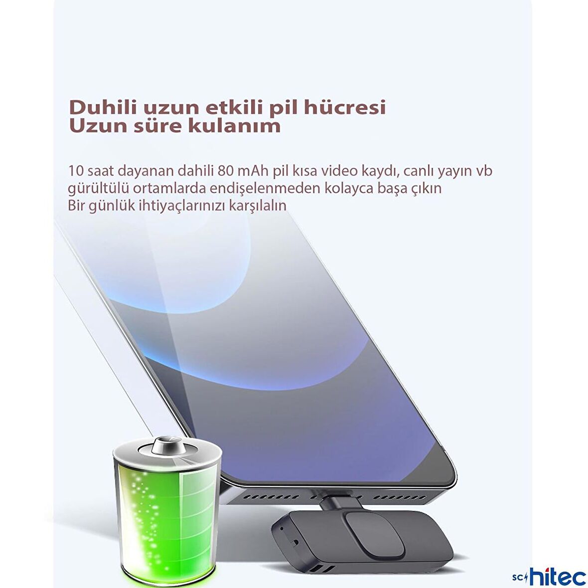 Global K9 Type-C Çift Kablosuz Wireless HD Yaka Mikrofonu Siyah WNE0203