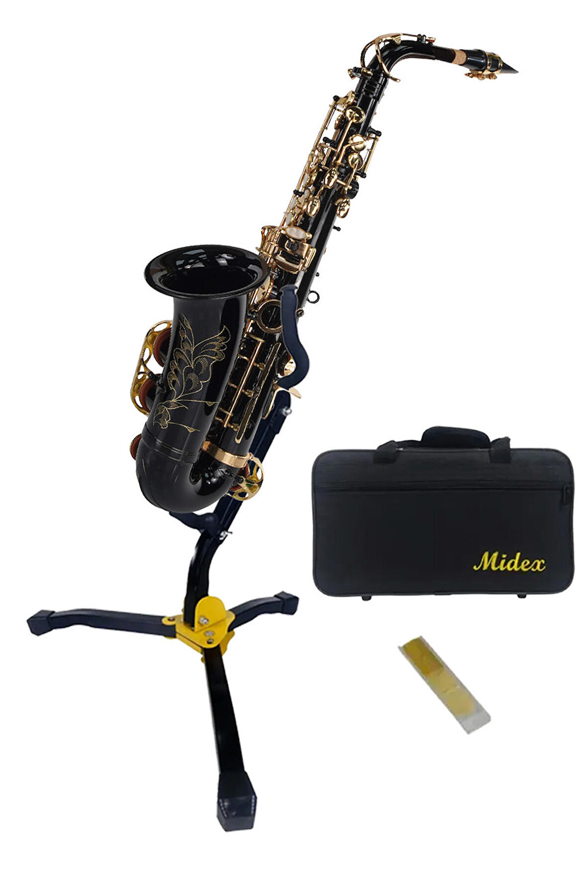 Midex SF-701ST Standlı Profesyonel Alto Saksafon (STAND Çanta ve Aksesuar Dahil (Mib)