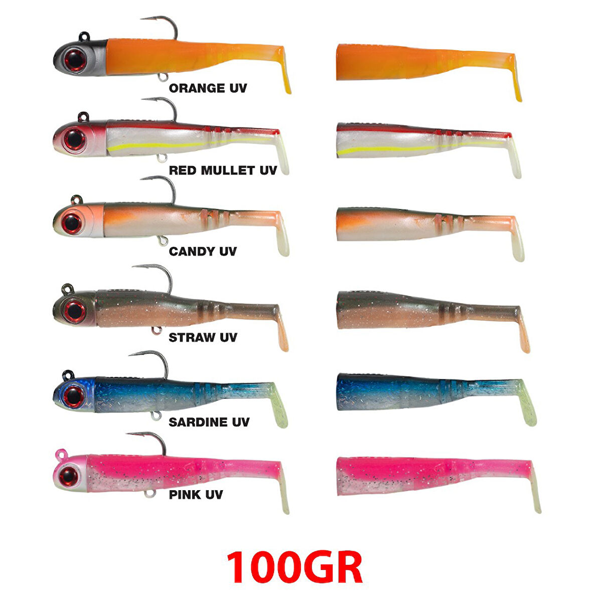 Seabor Lily Shad 12cm 100gr 2+1 Off Shore Silikon Yem Red Mullet UV