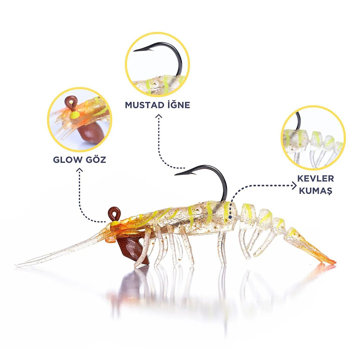 Caretta Sakura Shrimp 7.6cm 6.5gr Silikon Karides Yem E 026