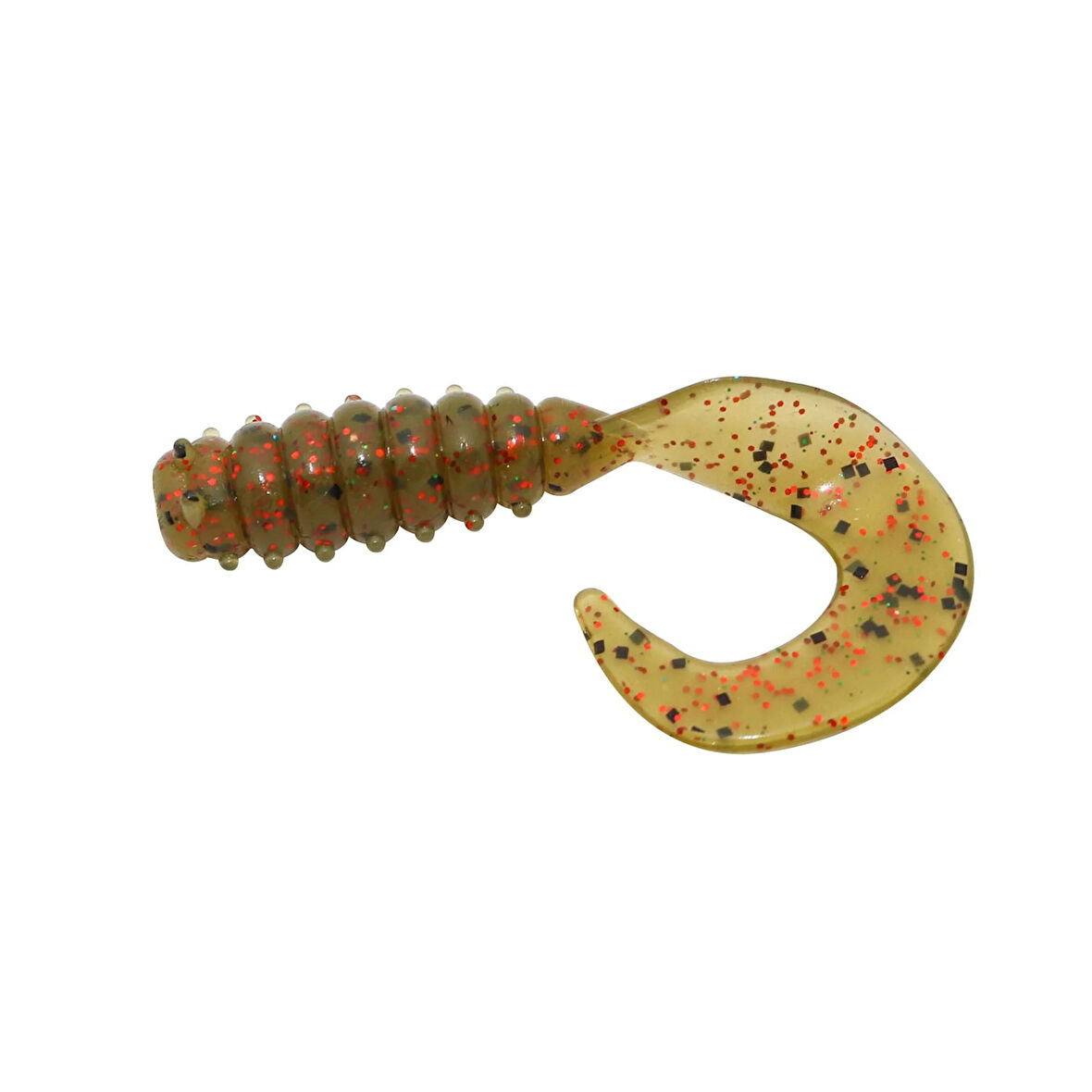HanFish Gurt 6cm 8 Adet Orak Kuyruk Silikon Yem GT-62 Naturel Worm