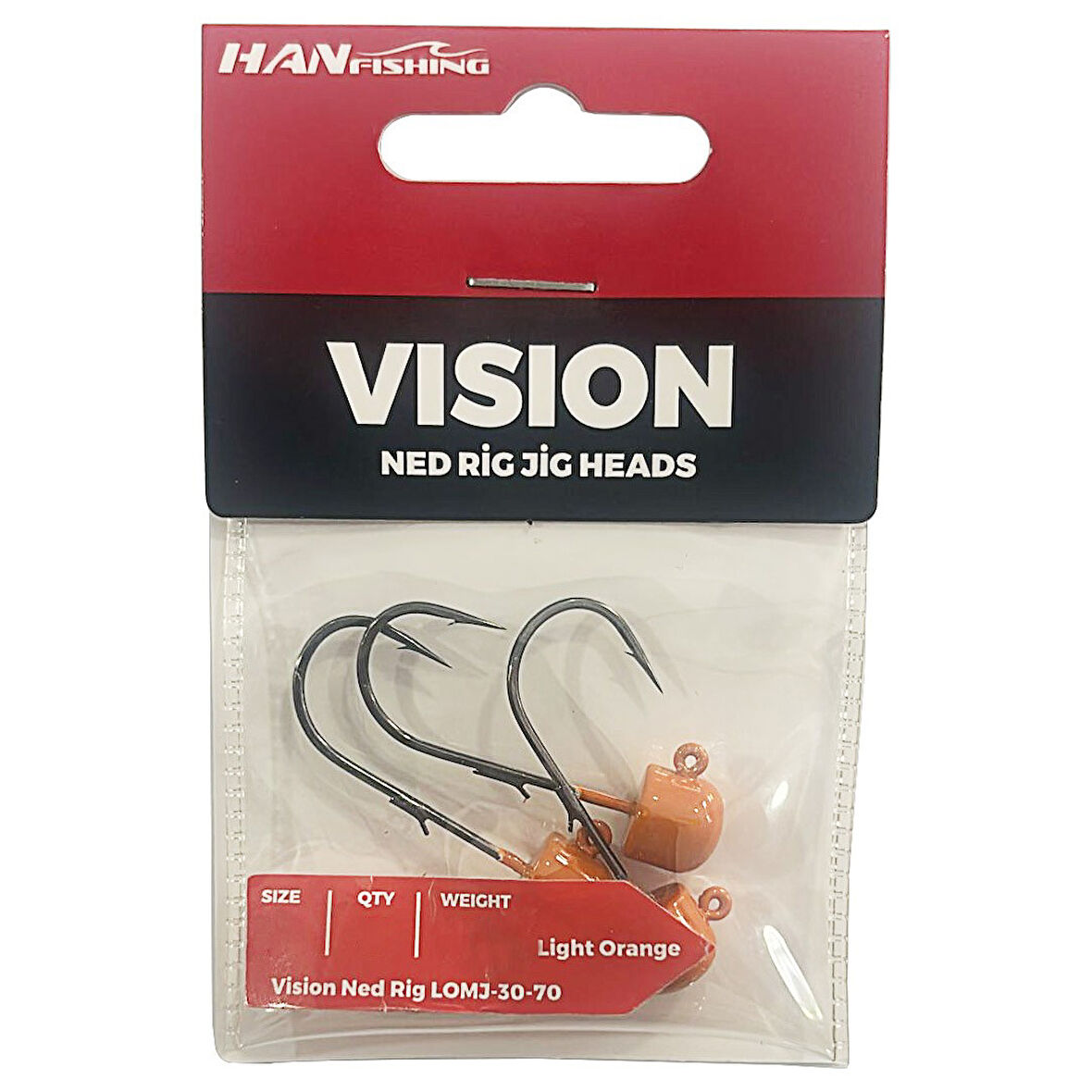 HanFish Vision Ned Rig Light Orange Jig Head 2 No - 3.3 Gr - 4 Adet
