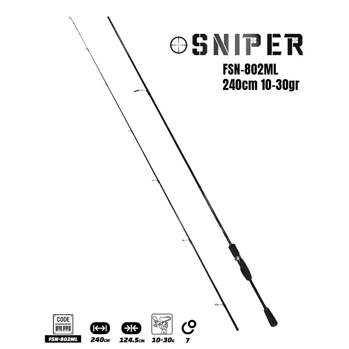 Fujin Sniper FSN-802ML 240cm 10-30gr Spin Olta Kamışı