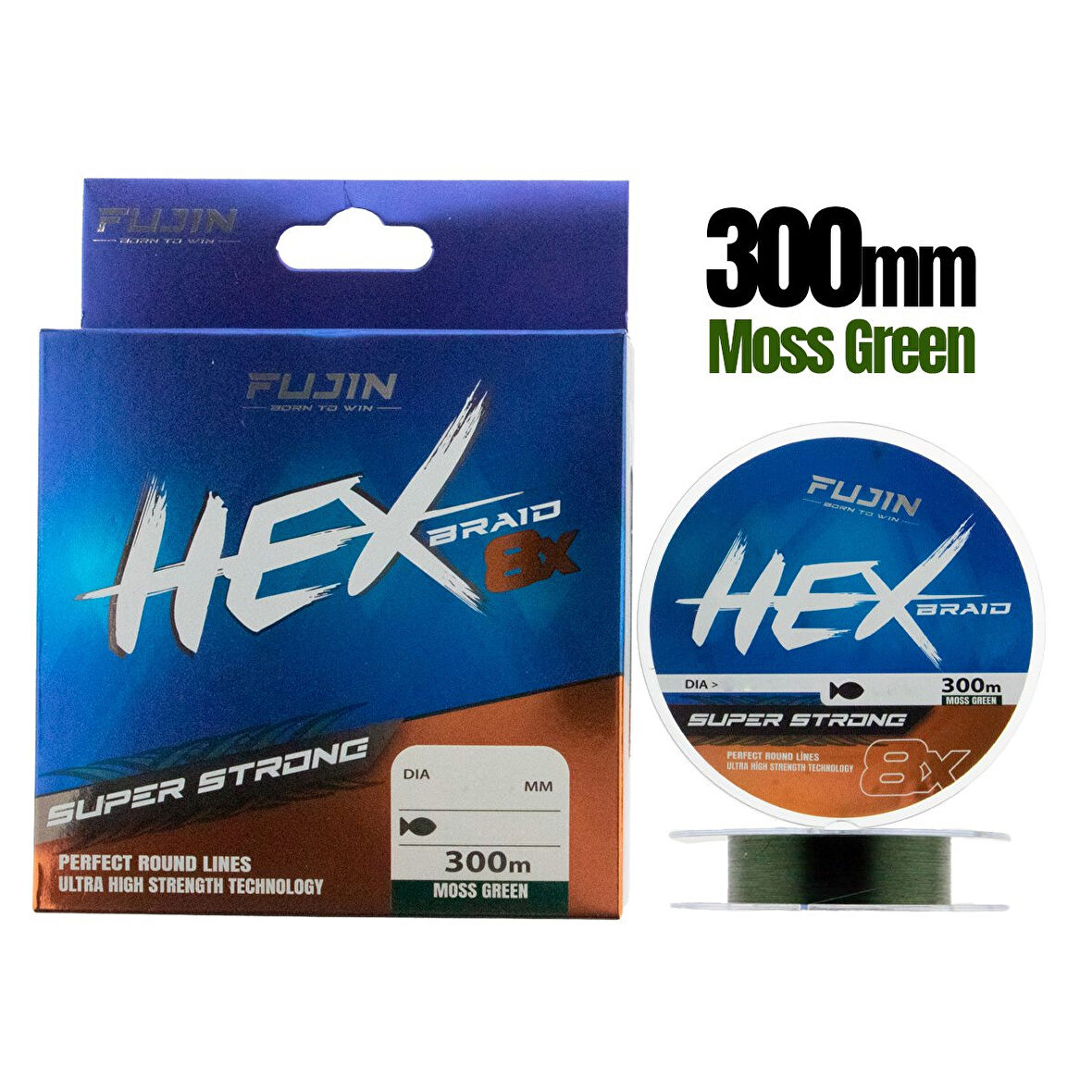 Fujin Hex Braid 8x 300mt Moss Green PE İp Misina 0,16 mm