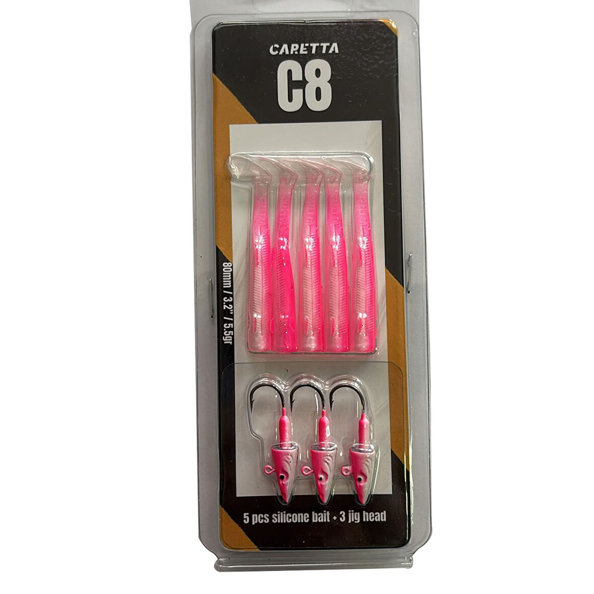 Caretta C8 8cm 5.5gr 5+3 Silikon Yem Candy Pink