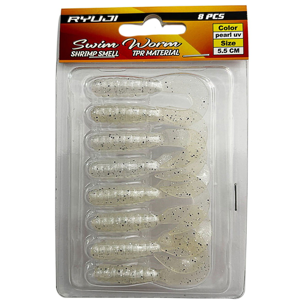 Ryuji Swim Worm 5.5cm 8 Adet LRF Silikon Yem Pearl UV