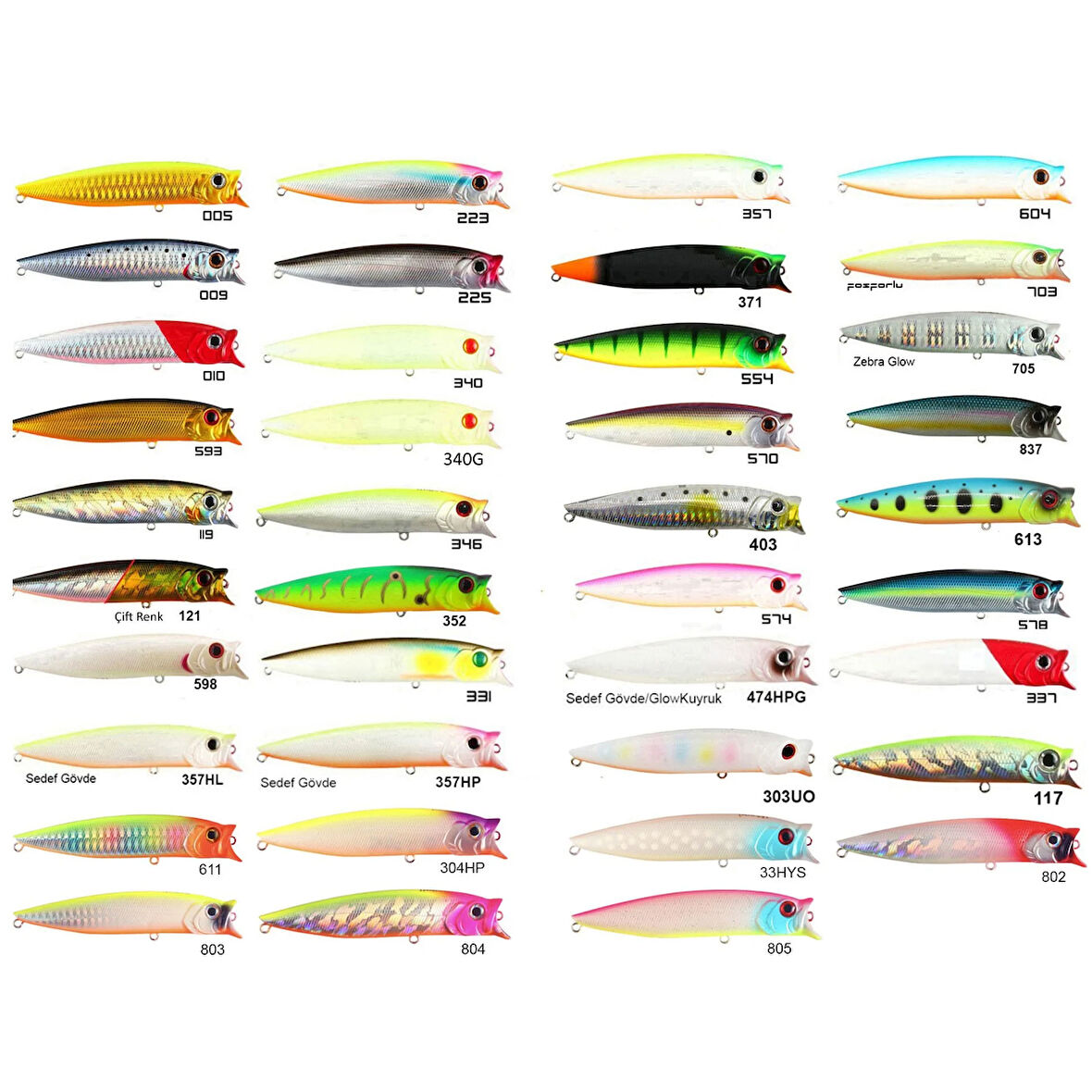 Usami Combo Pop 100F 10cm 12.1gr Popper Maket Balık 611