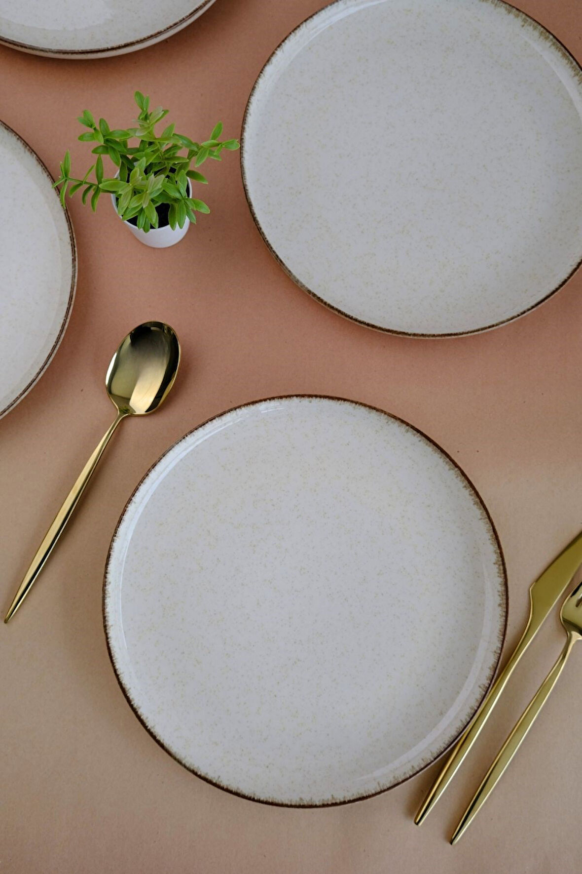 Kütahya Porselen Moderna Pasta Tabağı Tarçın 21cm 2 li