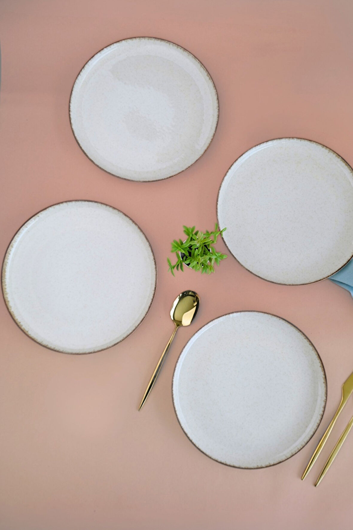 Kütahya Porselen Moderna Pasta Tabağı Tarçın 21cm 4 lü