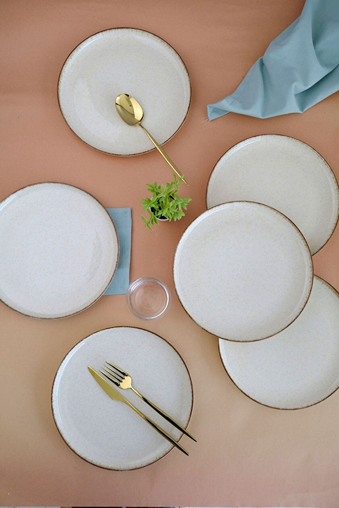 Kütahya Porselen Moderna Pasta Tabağı Tarçın 21cm 6 lı