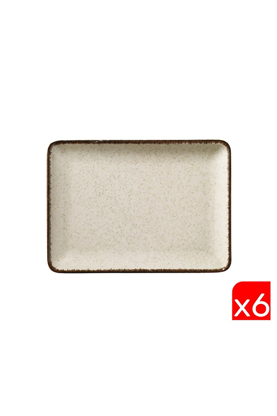 Kütahya Porselen Moderna Dikdörtgen Tabak Tarçın 6 Parça 18x13cm TAN18X13DUS2730P02