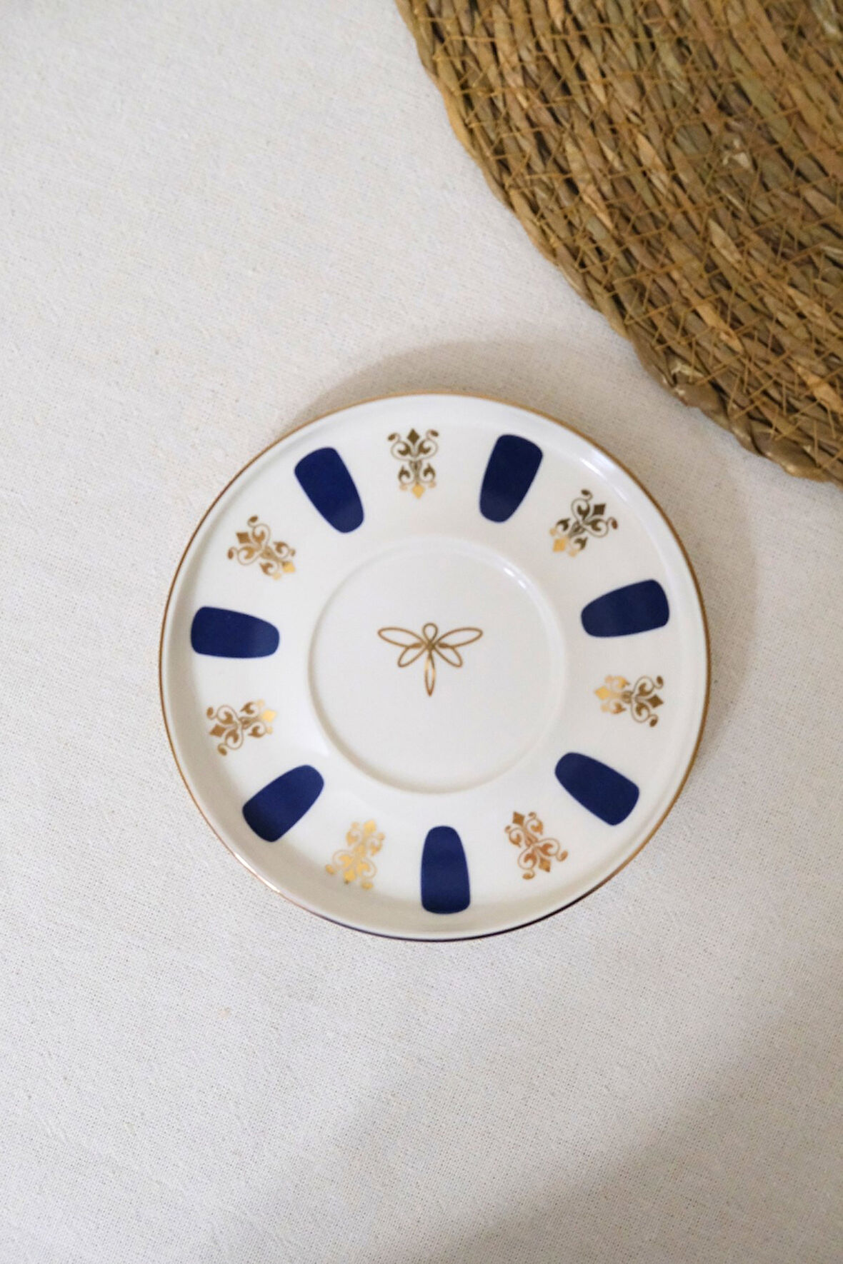 Tabak Evi Porselen Acem Zade Lacivert Çay Tabağı 12,5cm Tekli