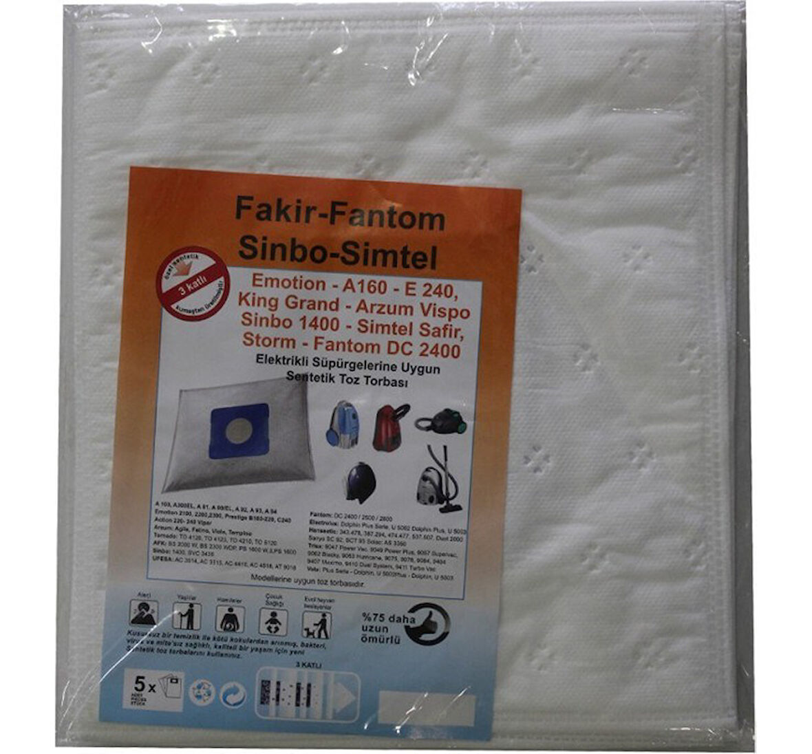 Vispo Elektrikli Süpürge Uyumlu Sentetik Toz Torbası