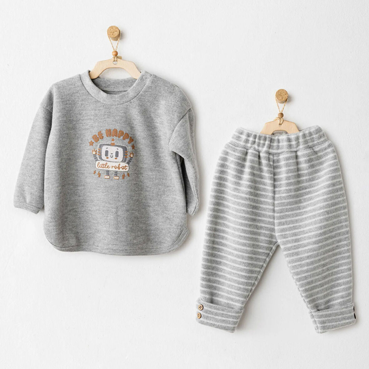 Andywawa AC26212 Casual 2'li Takım Grey