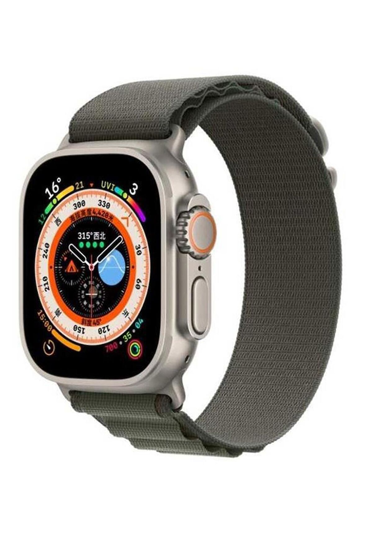 Apple Watch Ultra 49mm Renkli ​​​​KRD-74 Hasır Tokalı Kordon