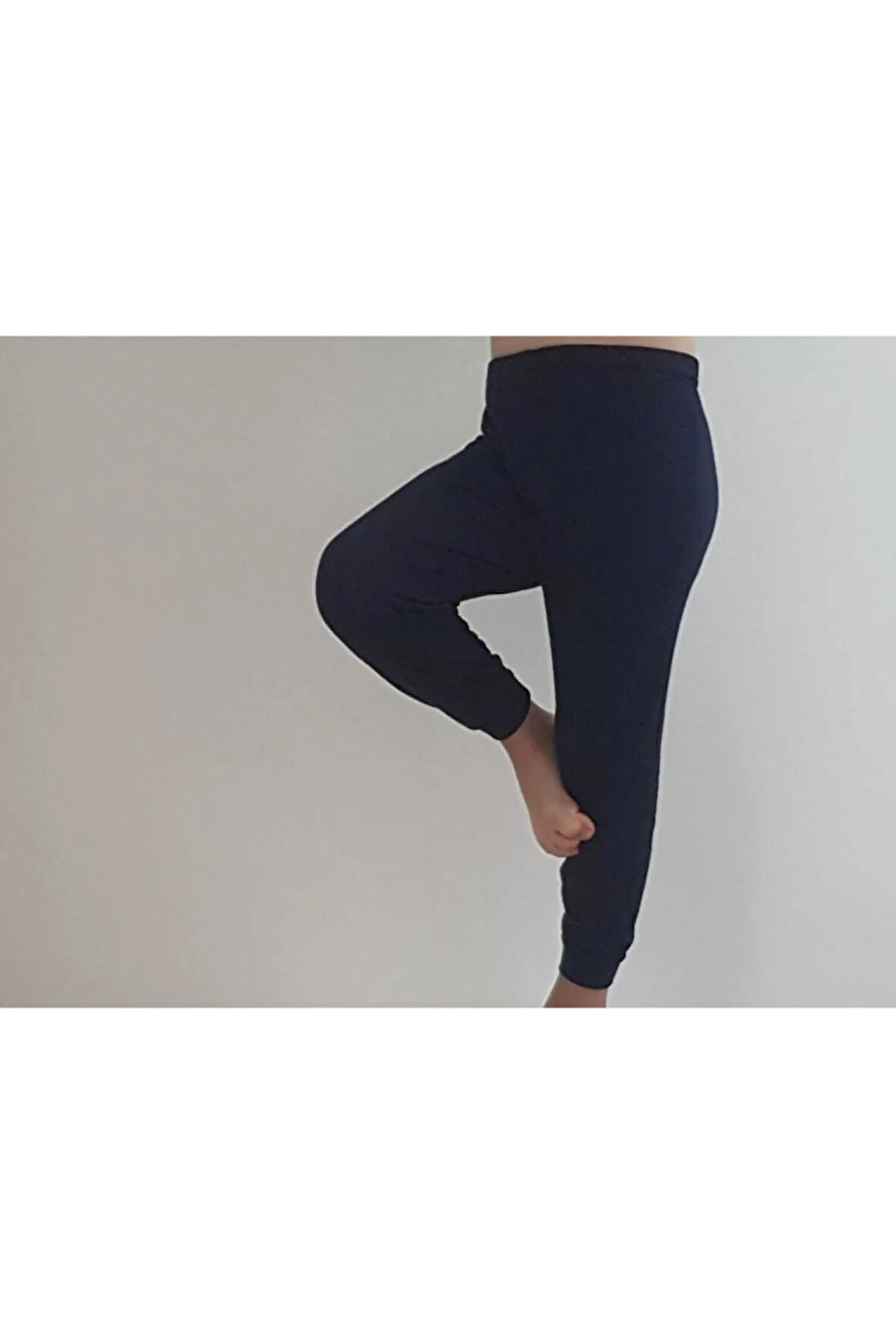 Lacivert Viscon Manşetli Çocuk Pijama Altı