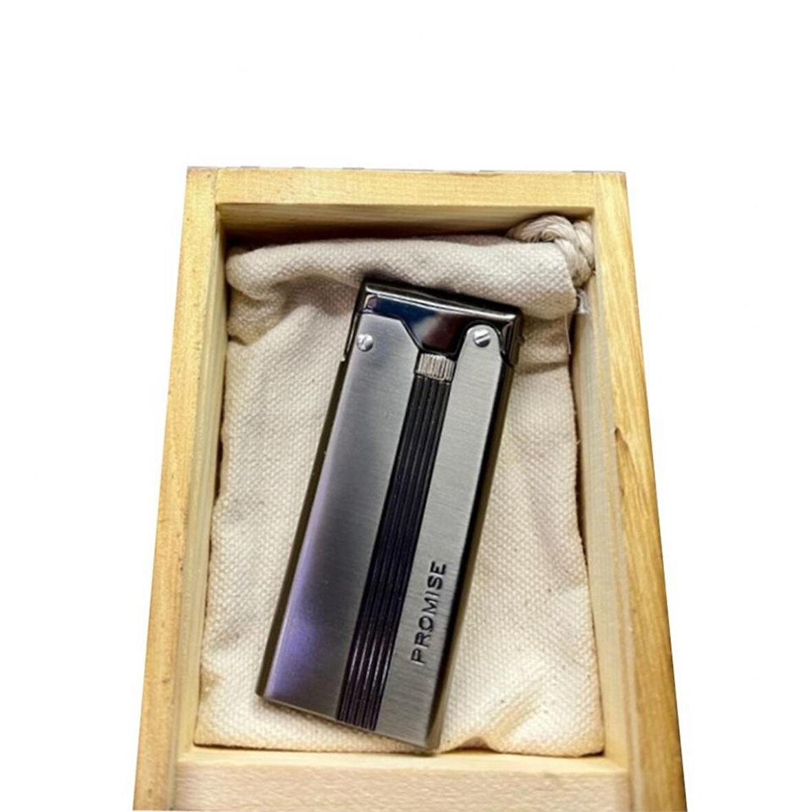 Çelik Depolu Promise Slim Pirinç Çakmak Füme