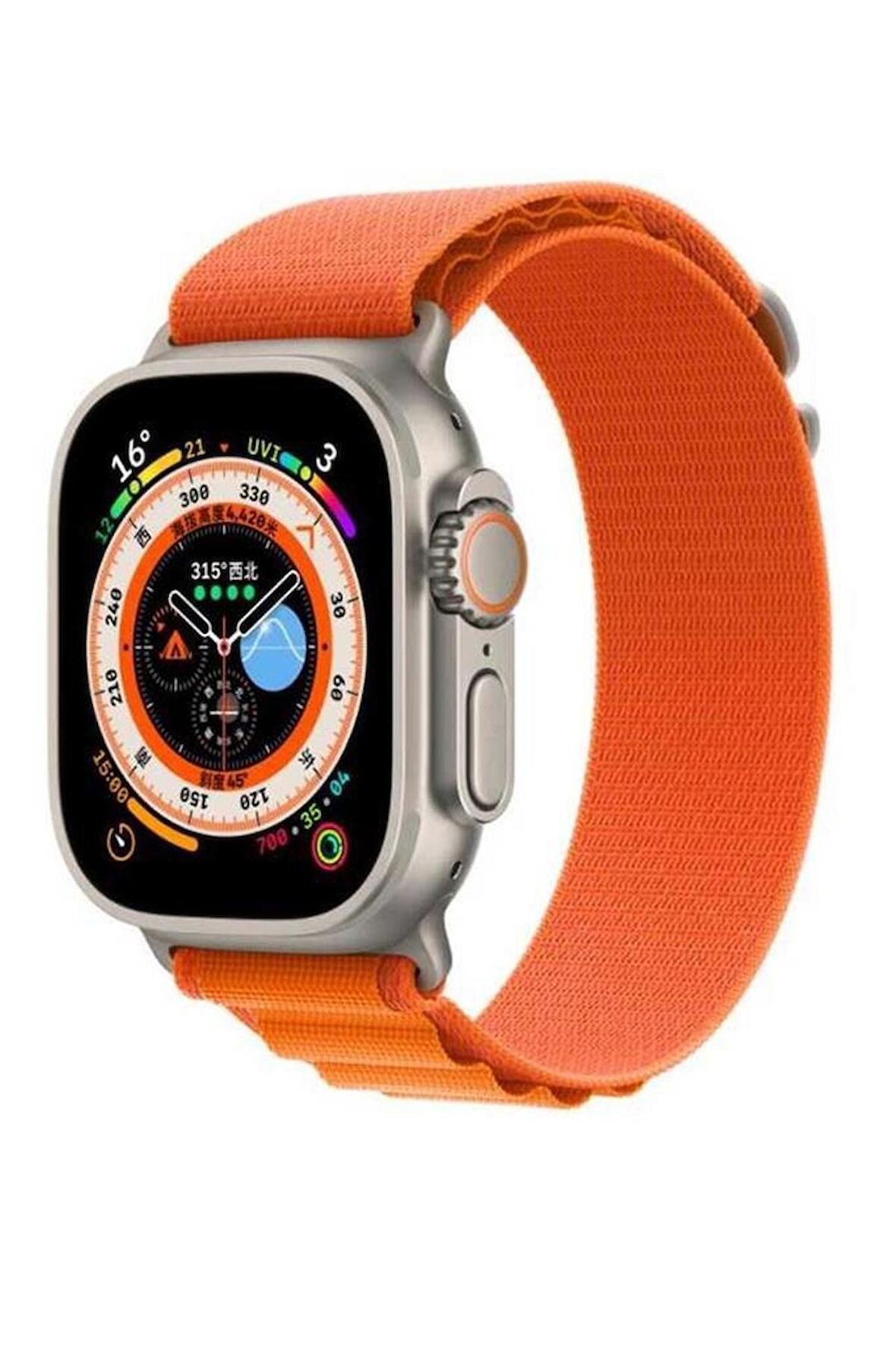 Apple Watch 44mm Renkli ​​​​KRD-74 Hasır Tokalı Kordon