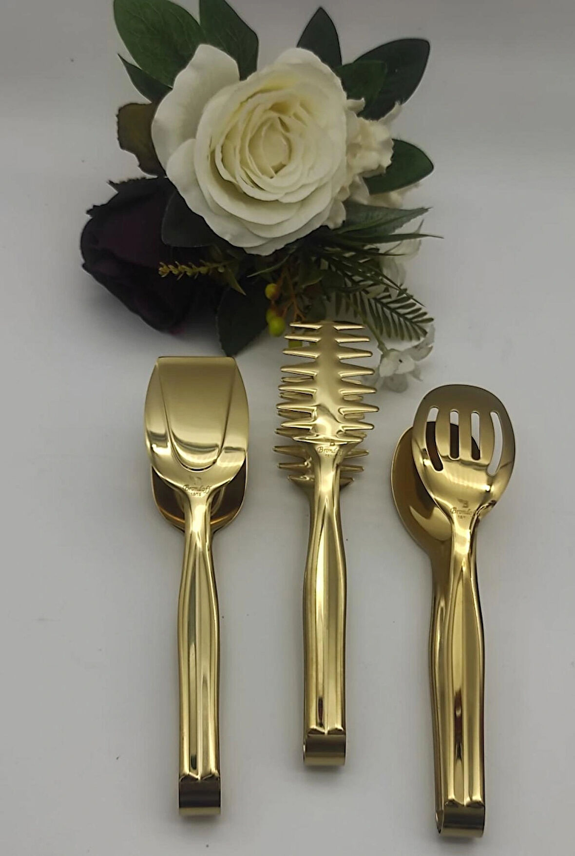 B 3 Parça Titanyum Gold Servis Maşa Seti