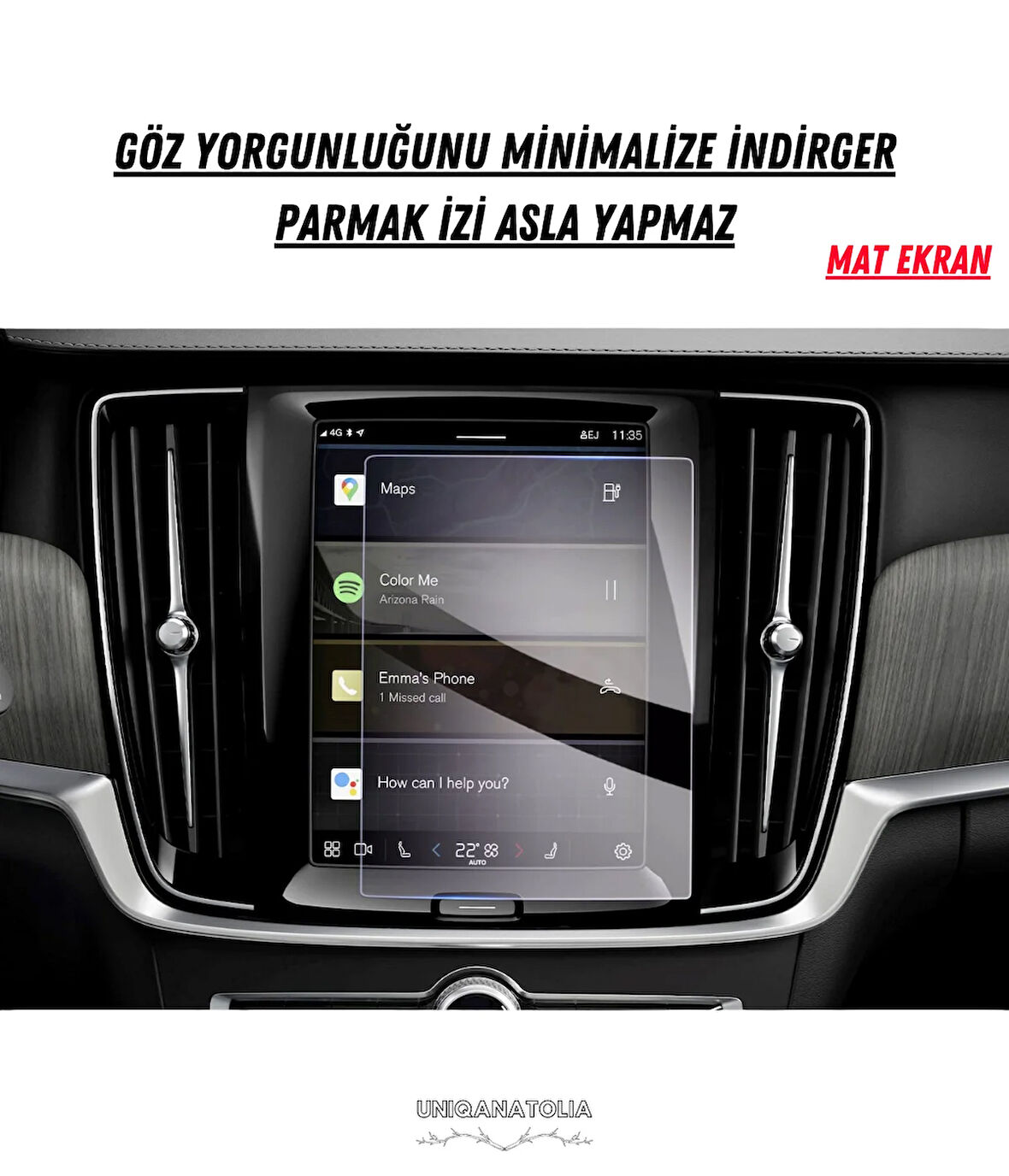 Volvo Xc40-Xc60-s90 Navigasyon ve Multimedya Uyumlu Mat Ekran Koruyucu