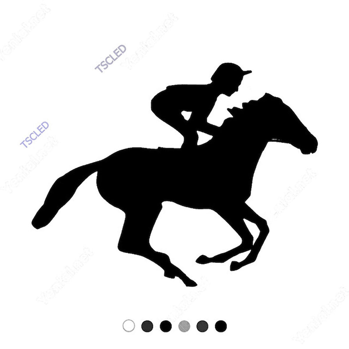 Antreman Yapan Jokey At Yarışcısı Sticker 17cm