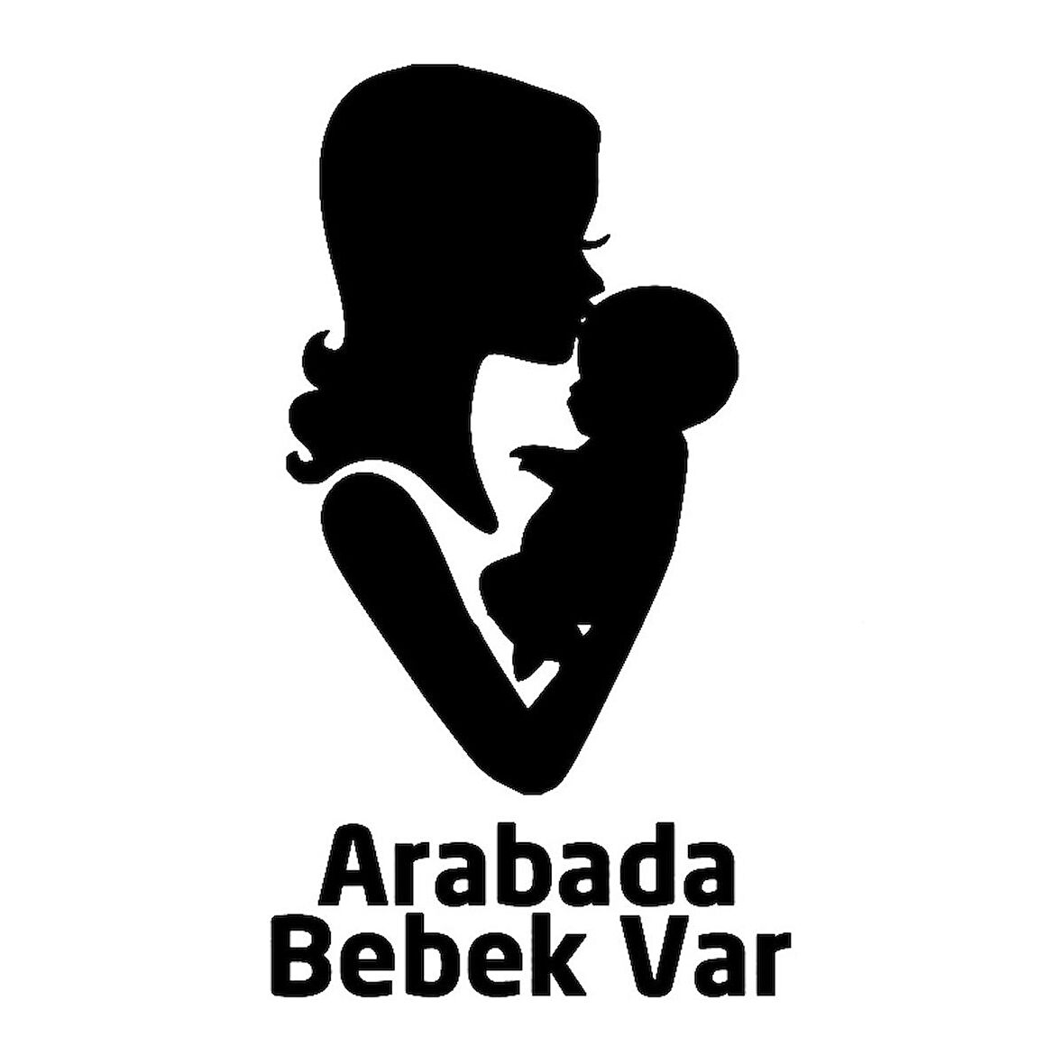Arabada Anne ve Bebek Var Sticker Yapıştırma 15cm