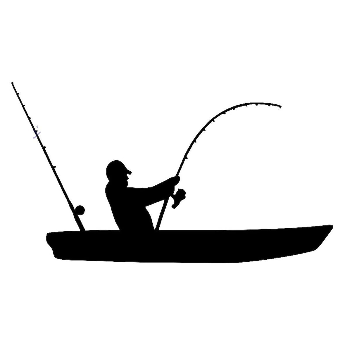 Balık Avlayan Adam Stickeri 17cm