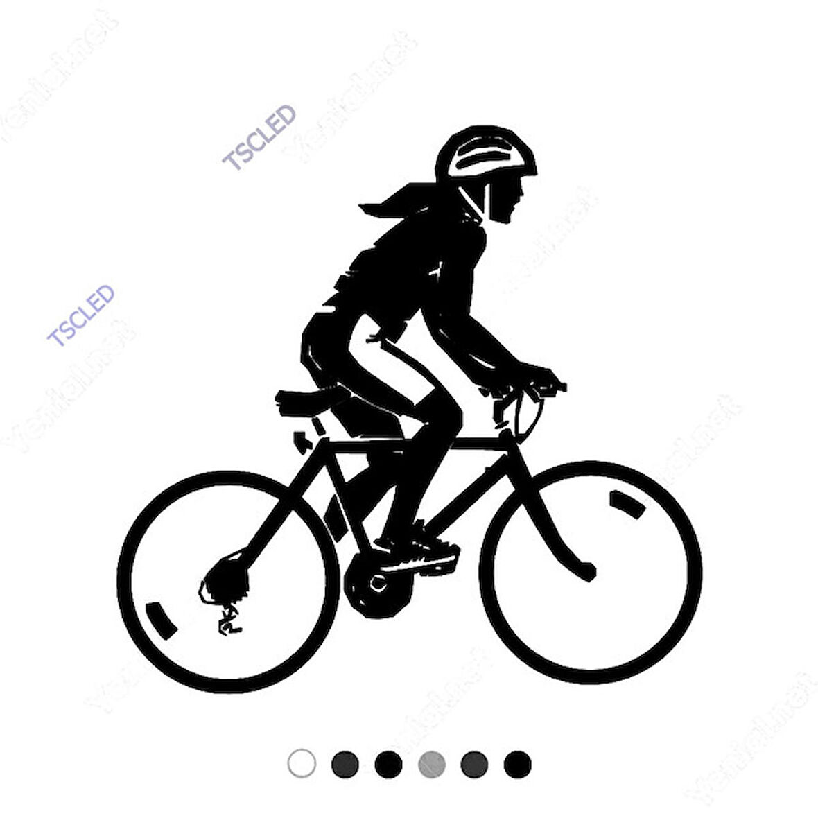 Bisikleti İlen Hafta Sonu Gezen Kadın Sticker 17cm